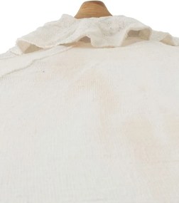 Biely slnečník so drevenou tyčou a strapcami Macrame - ∅ 200 250 cm