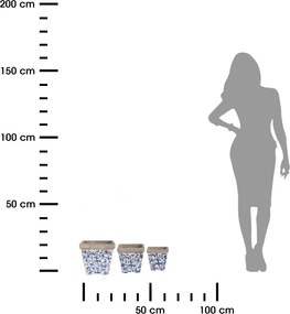 BETÓNOVÝ KVETINÁČ KELLY SADA 3KS 10,5X10 CM+14X14 CM+19X20 CM BIELA/MODRÁ