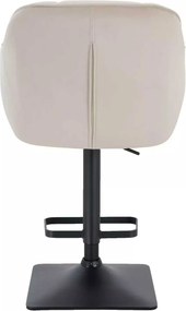 LuxuryForm DESIGN Barová stolička AVOLA VELUR na čiernej hranatej podstave - krémová