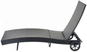 Lehátko HWC-D80, polyratan - antracit, béžový vankúš