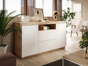 LUNGO KOMODA DUB WOTAN BIELA 164 cm