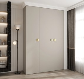 Šatníková skriňa 160 cm Carmela 50-1 (kašmír + zlatá). Akcia -21%. Vlastná spoľahlivá doprava až k Vám domov. 1126704