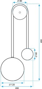 Toolight Toolight, LED nástenné svietidlo 50cm 5W 4000K 500lm APP1474-CW, zlatá lesklá-čierna matná, OSW-03604