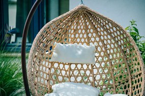 Svetlohnedé závesné kreslo TROPIKAL so stojanom