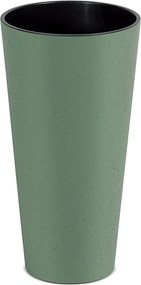 Plastový kvetináč Tubusy Slim Eco Wood 25 cm zelený