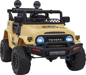 Ramiz Toyota FJ Cruiser pre deti béžová + diaľkové ovládanie + pohon 4x4 + LED audio + EVA + pomalý štart