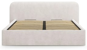 Biela čalúnená dvojlôžková posteľ s úložným priestorom s roštom 200x200 cm Elizabeth – Micadoni