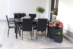 Záhradný jedálenský set Viking L + 6x ratanová stolička Paris