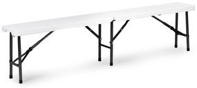 ModernHome Záhradný stôl 180cm + 2 lavice, biela banketová súprava