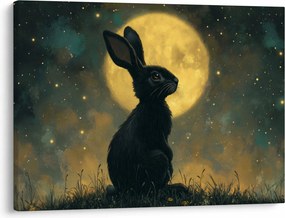 Obraz - Zajac s mesiacom (70x50 cm)