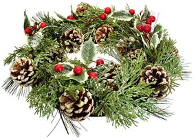 Vianočný veniec šiškový CEZMÍNA A HLOH, 28 cm