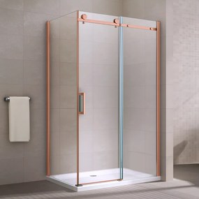 Milano Duo Rose Gold Sprchový kút 90x90, 195cm, 8mm