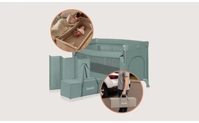 Lionelo - Cestovná postieľka 3v1 ELLEN šalviovo zelená