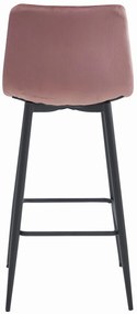 Barová stolička ARCETO - tmavoružový zamat / čierne nohy x 3 9401 71 00 00