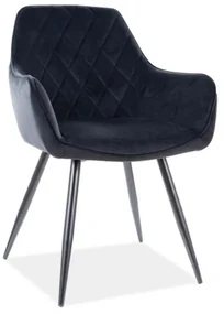 Jedálenská stolička Linea Velvet, čierna