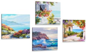 Set obrazov morská krajina v imitácii maľby Varianta: 4x 40x40