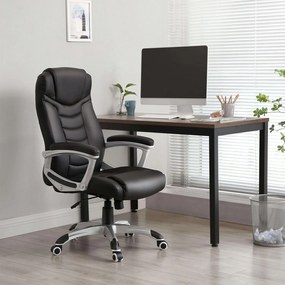 Ergonomická kancelárska stolička, výškovo nastaviteľná otočná stolička, čierna