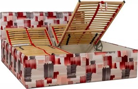 MANŽELSKÁ POSTEĽ S LAMELOVÝM ROŠTOM AMELIE 180X200 CM, 200x180, vínová vzor (č.155)