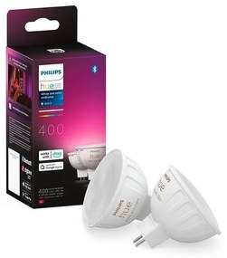 SADA 2x LED RGBW Stmievateľná žiarovka Philips Hue WACA GU5,3/MR16/6,3W/12V