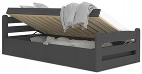 Posteľ s úložným priestorom Dávid 90x200 - sivá