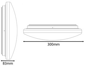 LED Plafond Kúpeľňové stropné svietidlo na povrchovú montáž 15,5 W 3000K Teplé IP44 so snímačom pohybu 30 cm Okrúhle ORBIS LEDVANCE