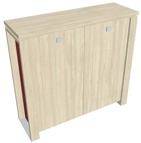 Stredná skriňa Verno+ S 140 x 46 x 130 cm, agát / červená