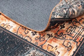 Koberec ANTIKA Ancient Chocolate patchwork čierny / terakota