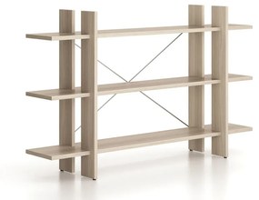 Kancelársky regál nízky dlhý SOLID, 1800 x 400 x 1075 mm, dub prírodný