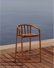 Drevená záhradná barová stolička v prírodnej farbe Turqueta – Kave Home