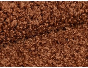 Taburet z textílie buklé v tehlovej farbe Dia – Micadoni