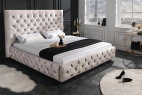 Dizajnová manželská posteľ Paris šampanská zamat 160x200cm