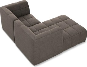 Hnedá rohová pohovka z textílie buklé (ľavý roh/s leňoškou) Aloha – Makamii