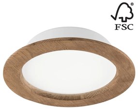 Lamkur LED Podhľadové svietidlo WOODY SPOT LED/16,5W/230V 4000K orech ø 18,5 cm LA51864