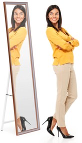 Veľké stojace zrkadlo 148 cm s hliníkovým rámom, rozťahovacie, ModernHome