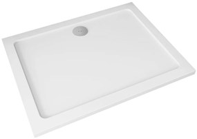 Cerano Piato, obdĺžniková sprchová vanička z liateho mramoru 110x80x3 cm, biela, CER-CER-GSR8011