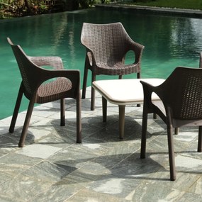Ratanové kreslo Cambridge Dark Brown 61 x 54 x 80 cm