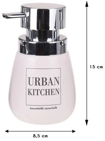 Bathroom Solutions Dávkovač saponátu Urban, biela/s chrómovými prvkami, 300 ml