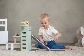 Jabadabado Drevená garáž pre autíčka Jabadabado, 3-poschodová s výťahom a autoumyvárňou