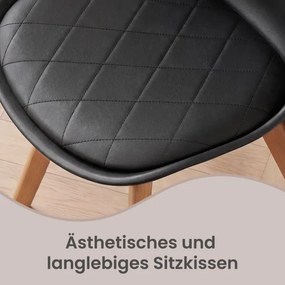 Set štyroch jedálenských stoličiek KDCB35888BH01 (4 ks) čierne / hnedé nohy