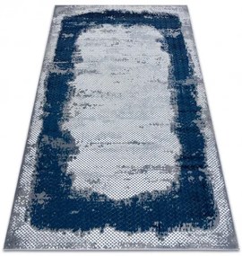 Dywany Łuszczów, Kusový koberec Core A004 Frame blue/grey, 140x190, modrá, chodba / predsieň