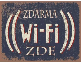Ceduľa Zdarma Wifi Zde