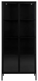 Čierna kovová vitrína Actona Newcastle, výška 180 cm