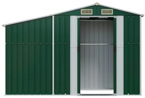 Záhradná kôlňa zelená 277x93x179 cm pozinkovaná oceľ