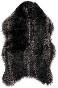 Čierna umelá kožušina Tiseco Home Studio Fox, 50 x 80 cm