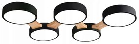 Toolight Toolight, LED stropné svietidlo 65x48x4,5cm + diaľkové ovládanie APP526-5C, čierna, OSW-08468