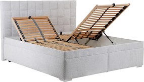 Posteľ Fendi 180x200 cm, svetlo šedá látka