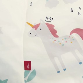 s.Oliver Detské saténové obliečky do postieľky Unicorn, 100 x 135 cm, 40 x 60 cm
