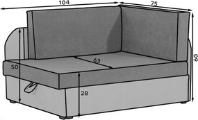 AKCIA Malá rozkladacia pohovka ROSA, sivá/tmavosivá II. akosť