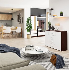Komoda Kiran  (wenge + biela). Vlastná spoľahlivá doprava až k Vám domov. 1069791
