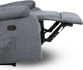 Relaxačné polohovacie TV kreslo ALTO — látka, sivá, nosnosť 130 kg